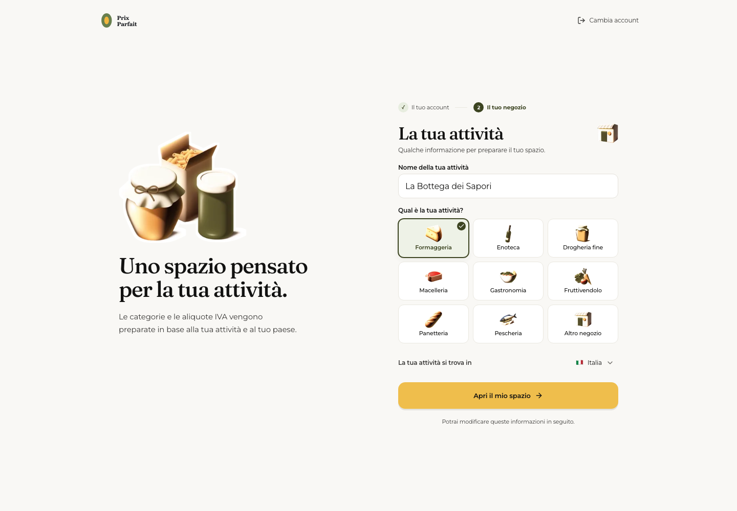 Scelta dell’attività e del paese