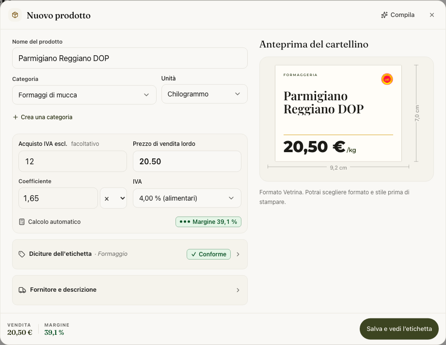Calcolo integrato nella nuova scheda