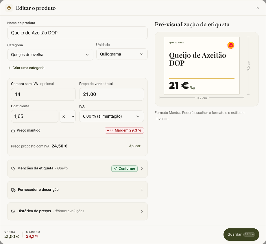 Compra atualizada, venda conservada e proposta para aplicar
